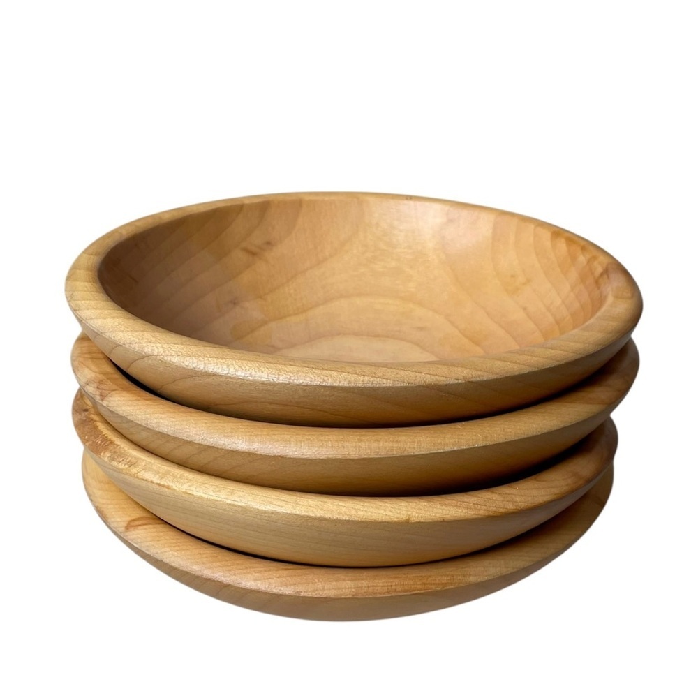 BARIBOCRAFT Canada Vintage Set of 4 Natural Wooden Bowls